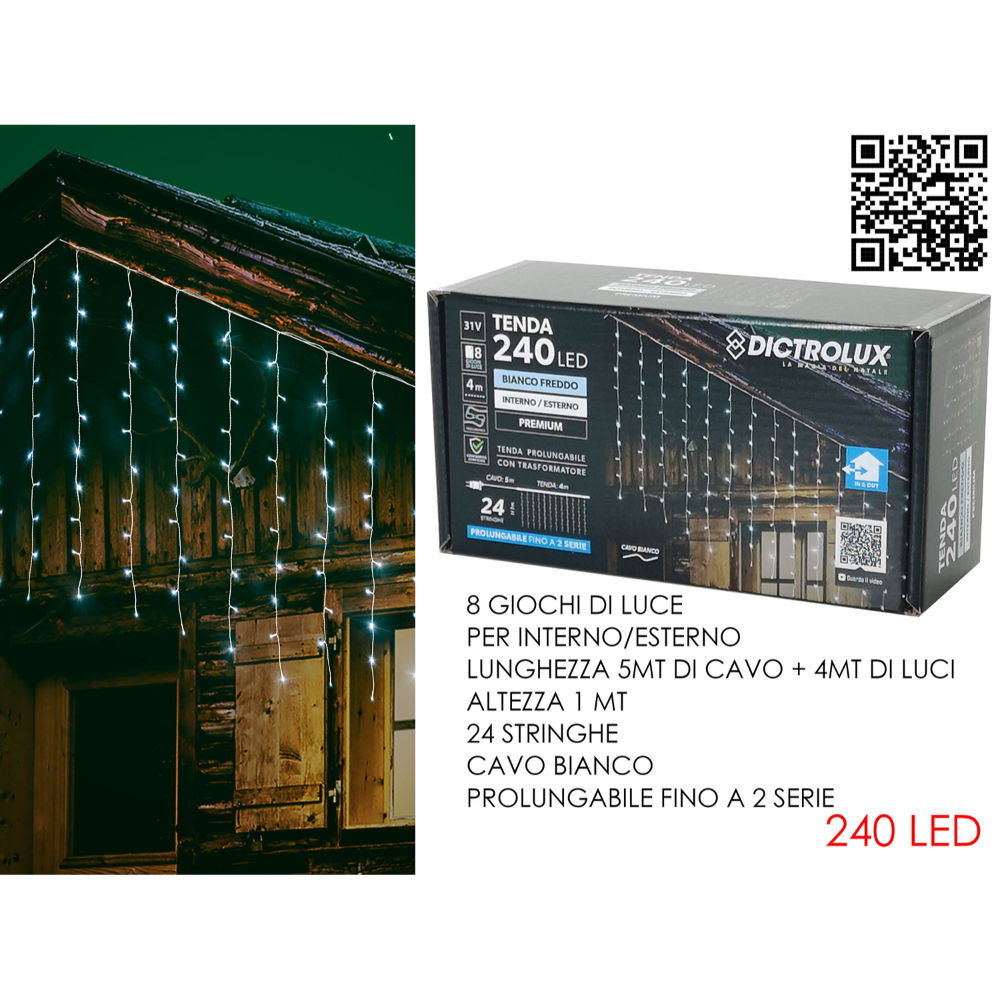 Tenda 240 LED Bianco Freddo - 400x100cmDictrolux