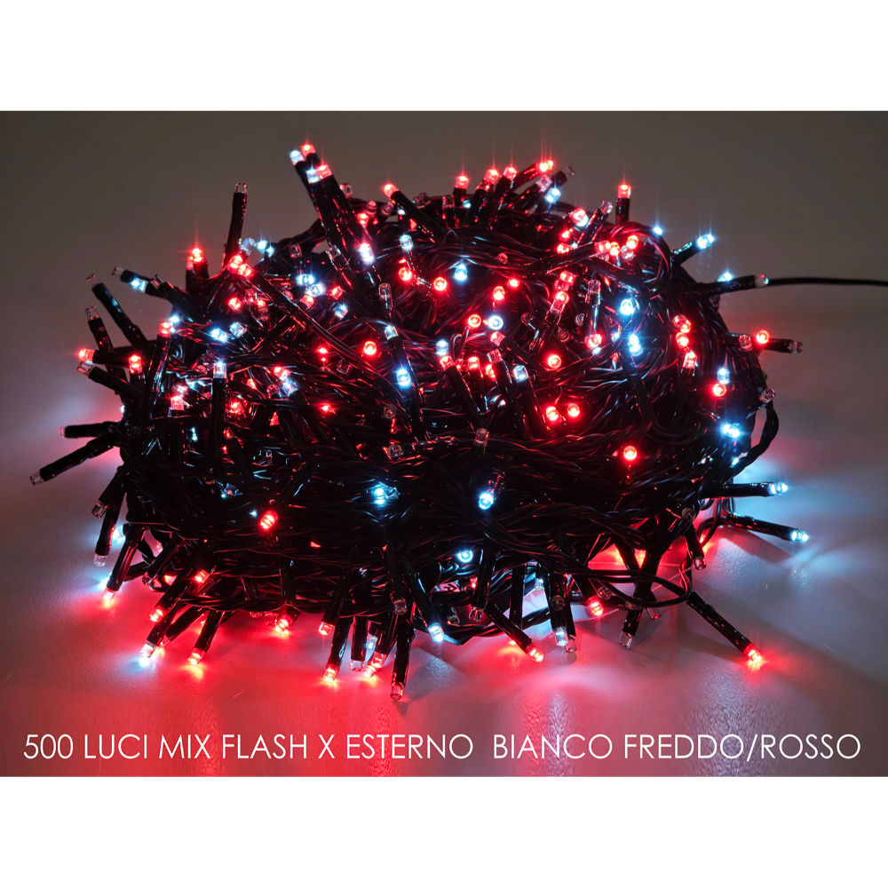 Catena Verde 500 LED Bianco Freddo/Rosso Mix Flesh - Esterno 15mDictrolux