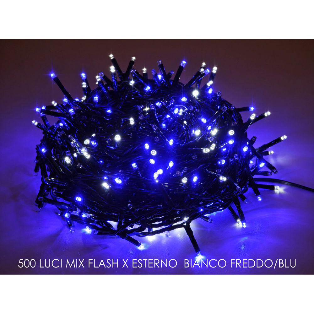 Catena Verde 500 LED Bianco Freddo/Blu Mix Flesh - Esterno 15mDictrolux