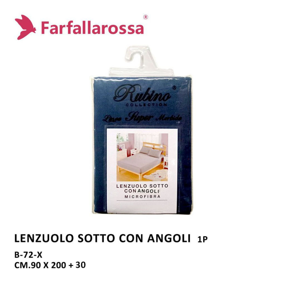 Lenzuolo Sotto con Angoli Rubino 1 Piazza - BluFarfallaRossa