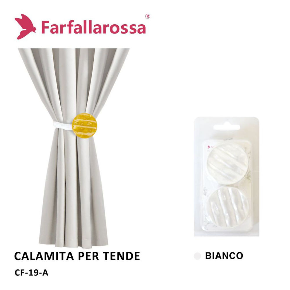 Coppia Calamita per Tende CF19 - BiancoFarfallaRossa