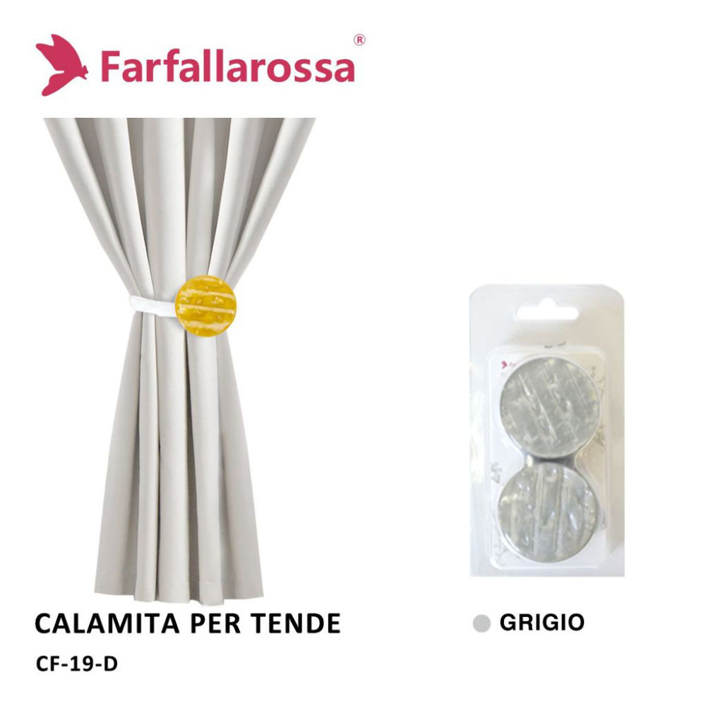 Coppia Calamita per Tende CF19 - GrigioFarfallaRossa