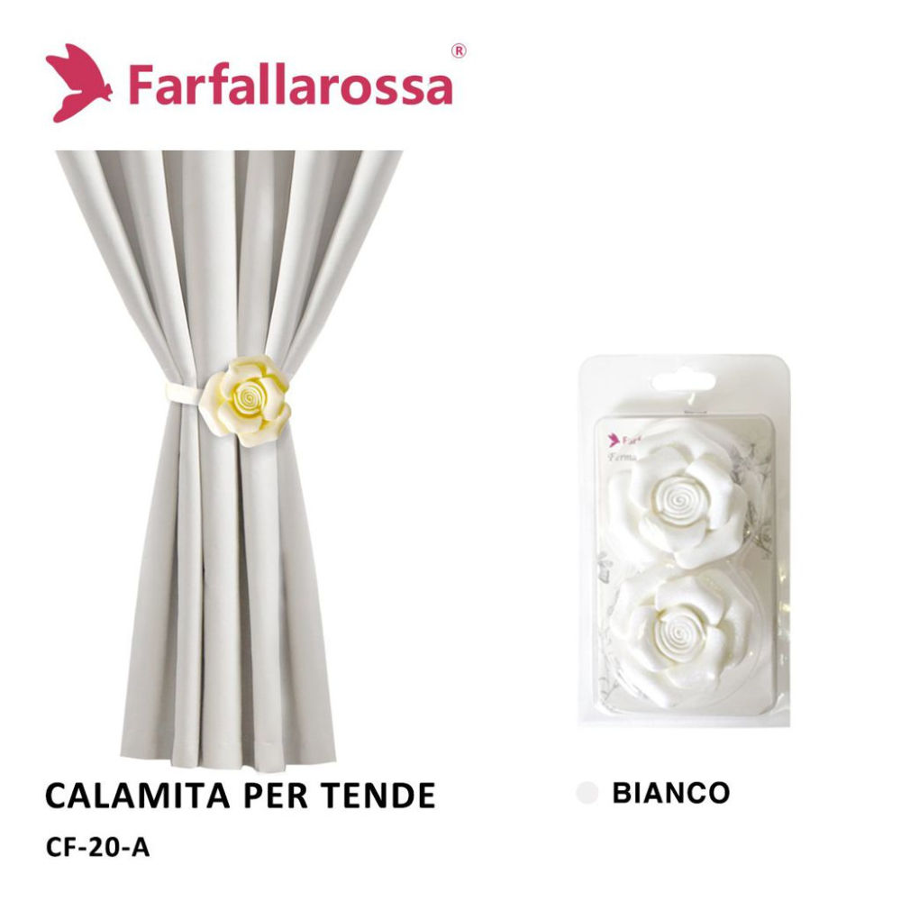 Coppia Calamita per Tende CF20 - BiancoFarfallaRossa
