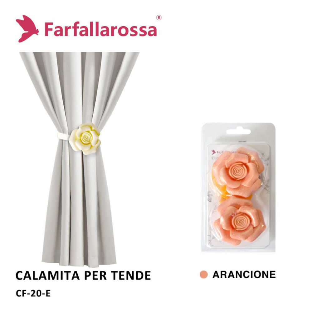 Coppia Calamita per Tende CF20 - ArancioneFarfallaRossa
