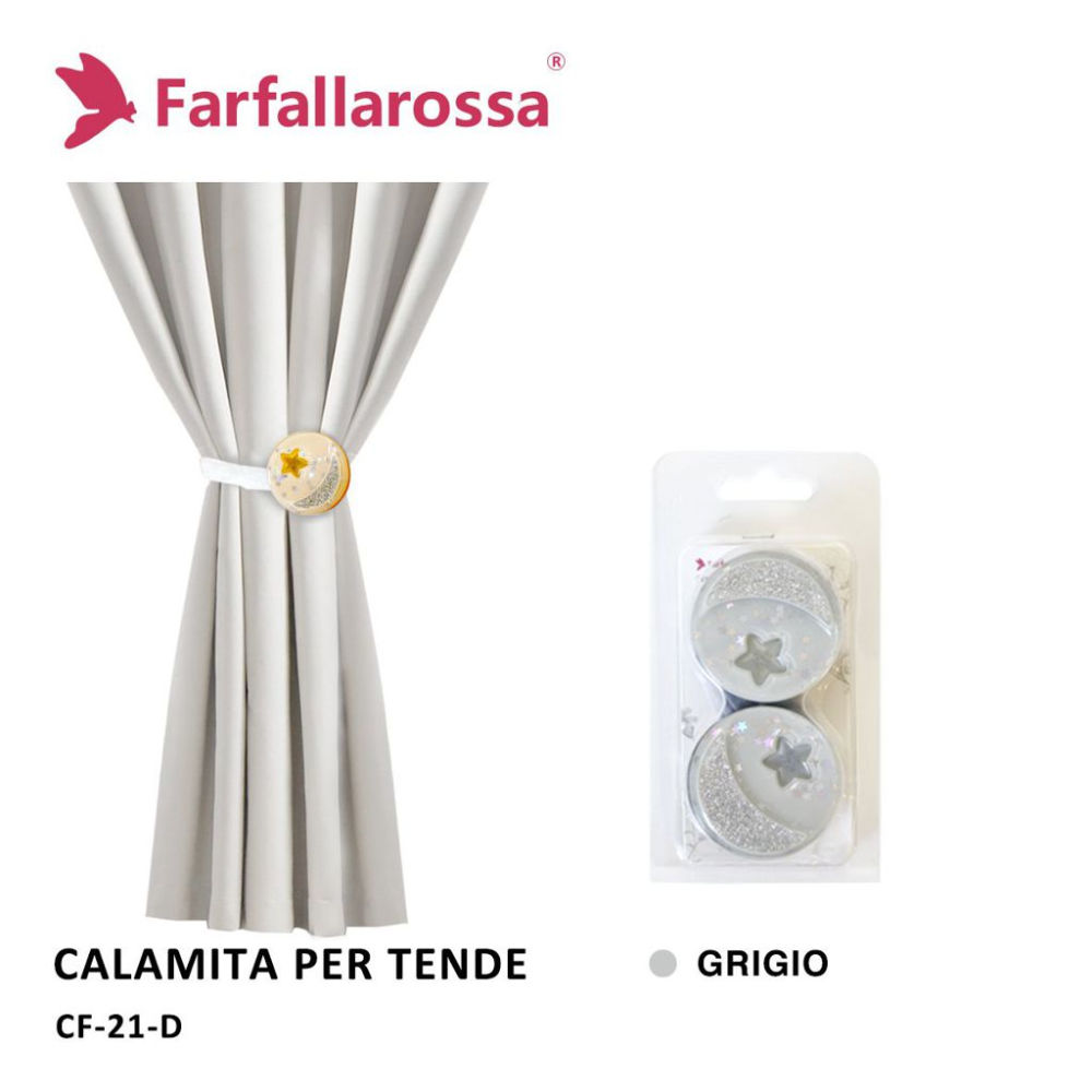 Coppia Calamita per Tende CF21 - GrigioFarfallaRossa