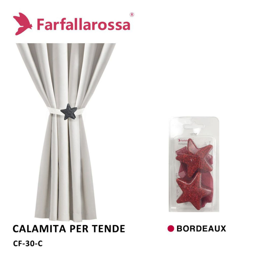 Coppia Calamita per Tende CF30 - BordeauxFarfallaRossa