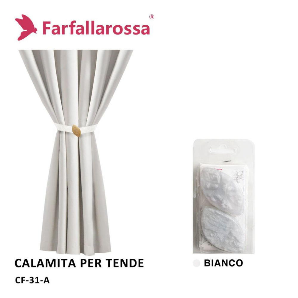 Coppia Calamita per Tende CF31 - BiancoFarfallaRossa