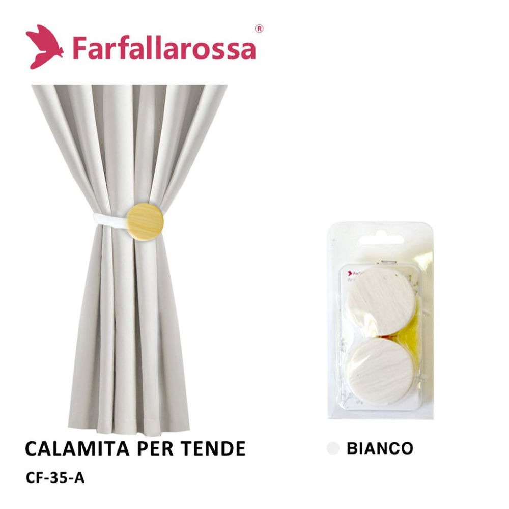 Coppia Calamita per Tende CF35 - BiancoFarfallaRossa