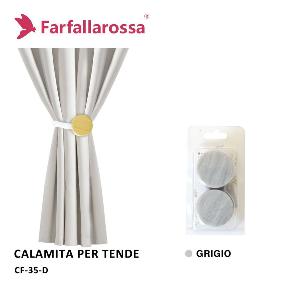 Coppia Calamita per Tende CF35 - GrigioFarfallaRossa