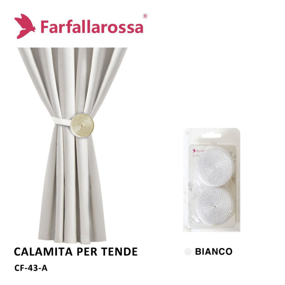 Coppia Calamita per Tende CF43 - BiancoFarfallaRossa