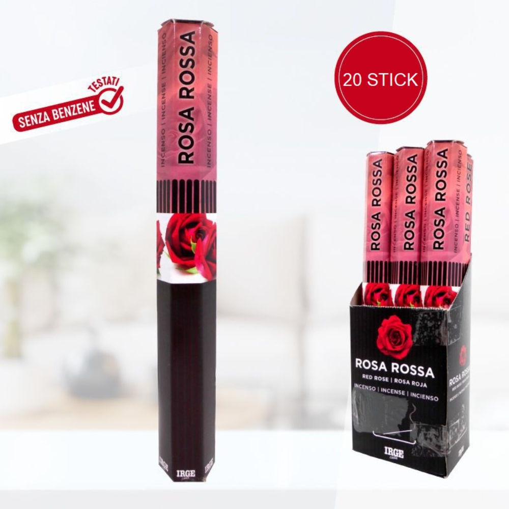 BASTONCINI DI INCENSO - ROSA ROSSA - 20PZIrge