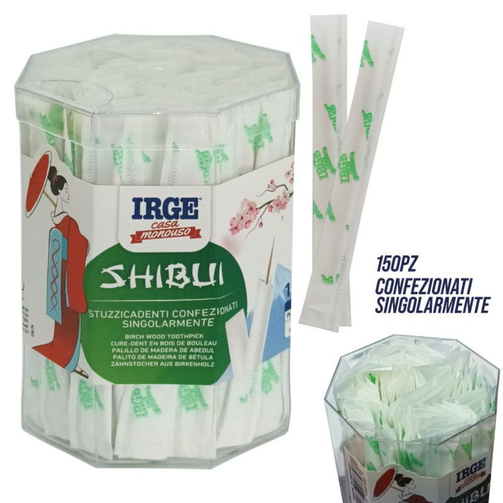 CGE STUZZICADENTI 150PZ IMBUSTA SINGOLARNTE HEXAGONIrge