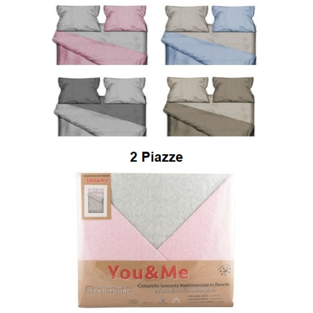 Completo Lenzuola Flanella You&Me - 2 PiazzeDesideri di Casa