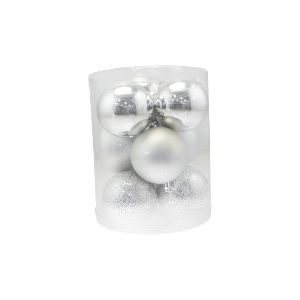 Set 9 Palline di Natale Ø8cm - ArgentoNataluna