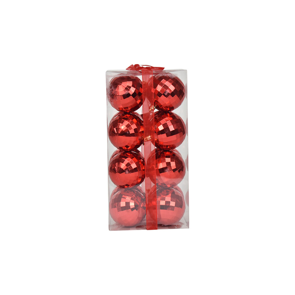 Set 16 Palline di Natale Ø8cm - Disco RossoNataluna