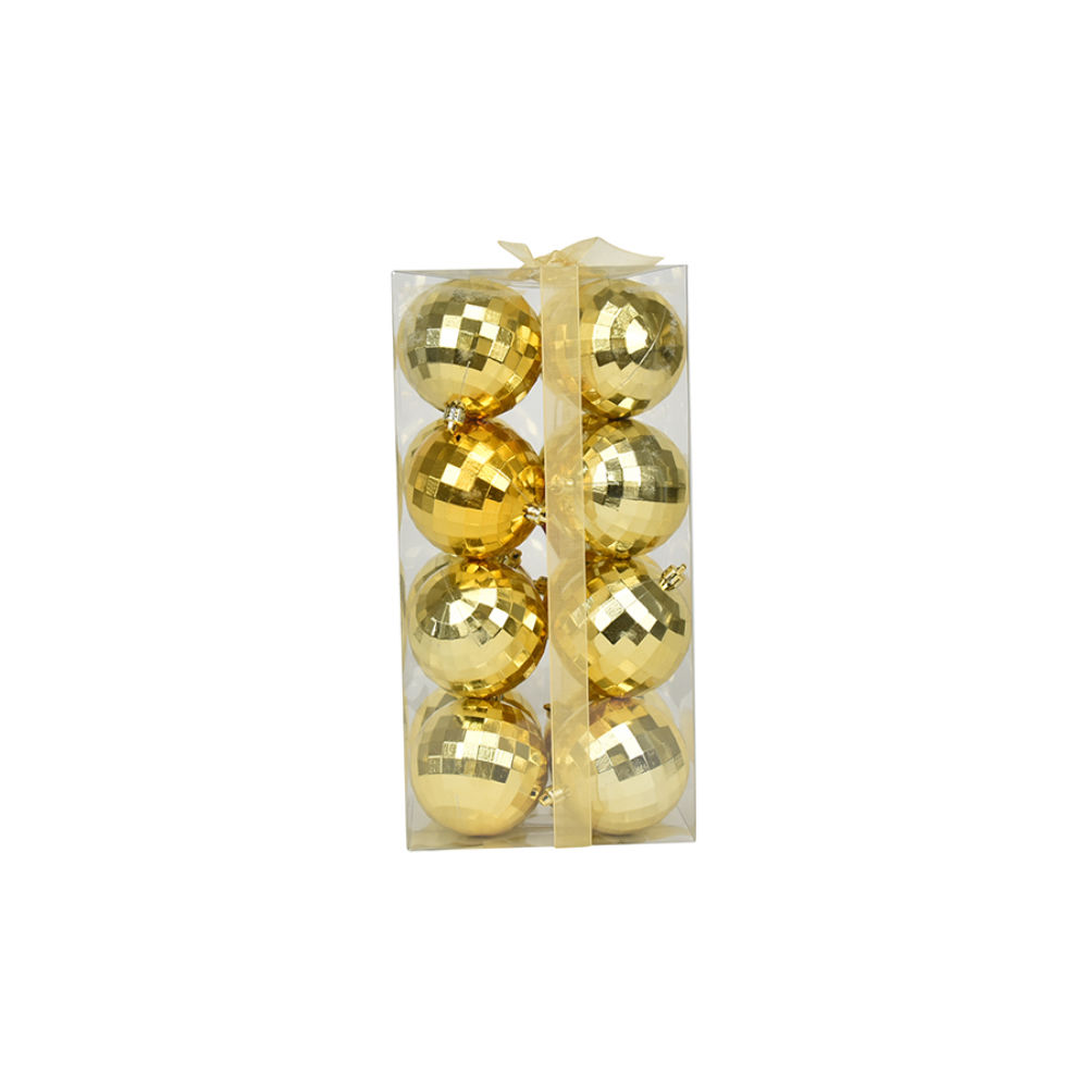Set 16 Palline di Natale Ø8cm - Disco OroNataluna