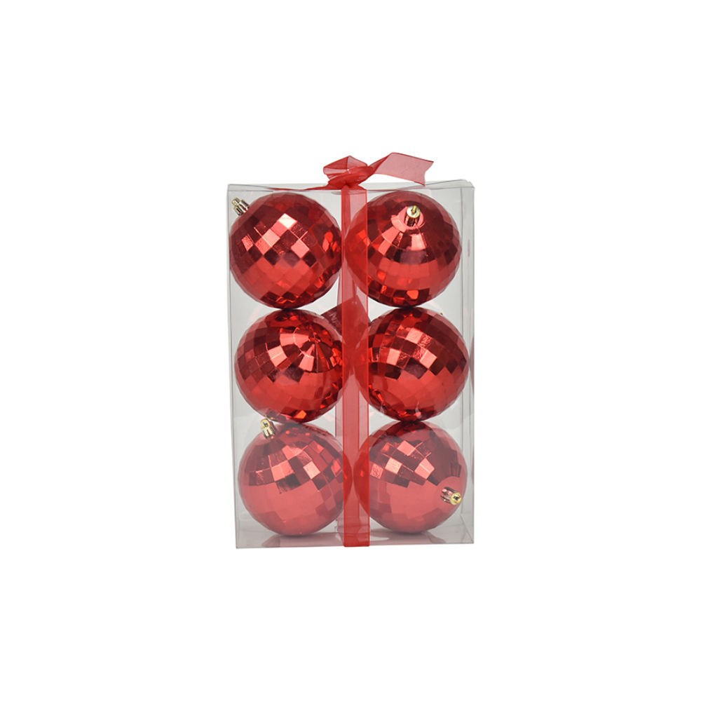 Set 6 Palline di Natale Ø10cm - Disco RossoNataluna