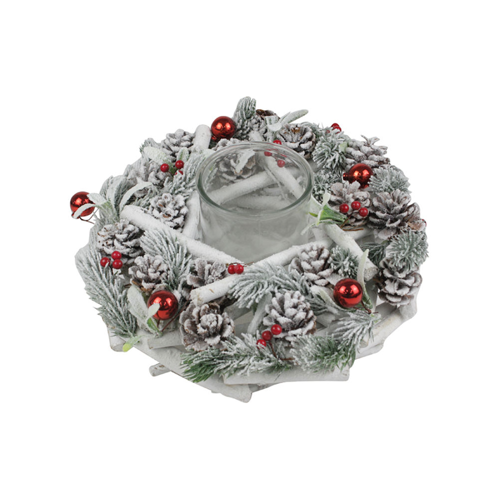 Portacandele Natalizio 1 Candela Ø20cm - InnevatoNataluna