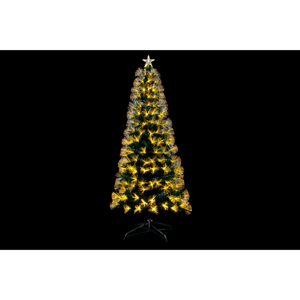 Albero Natale Verde 150cm/185LED - Fibre Ottiche Bianco CaldoNataluna
