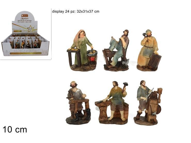 MESTIERI 6 ASS 10 CM COL.CHIARI ART.54837-10 S/6 IN DISPLAY(Due Esse