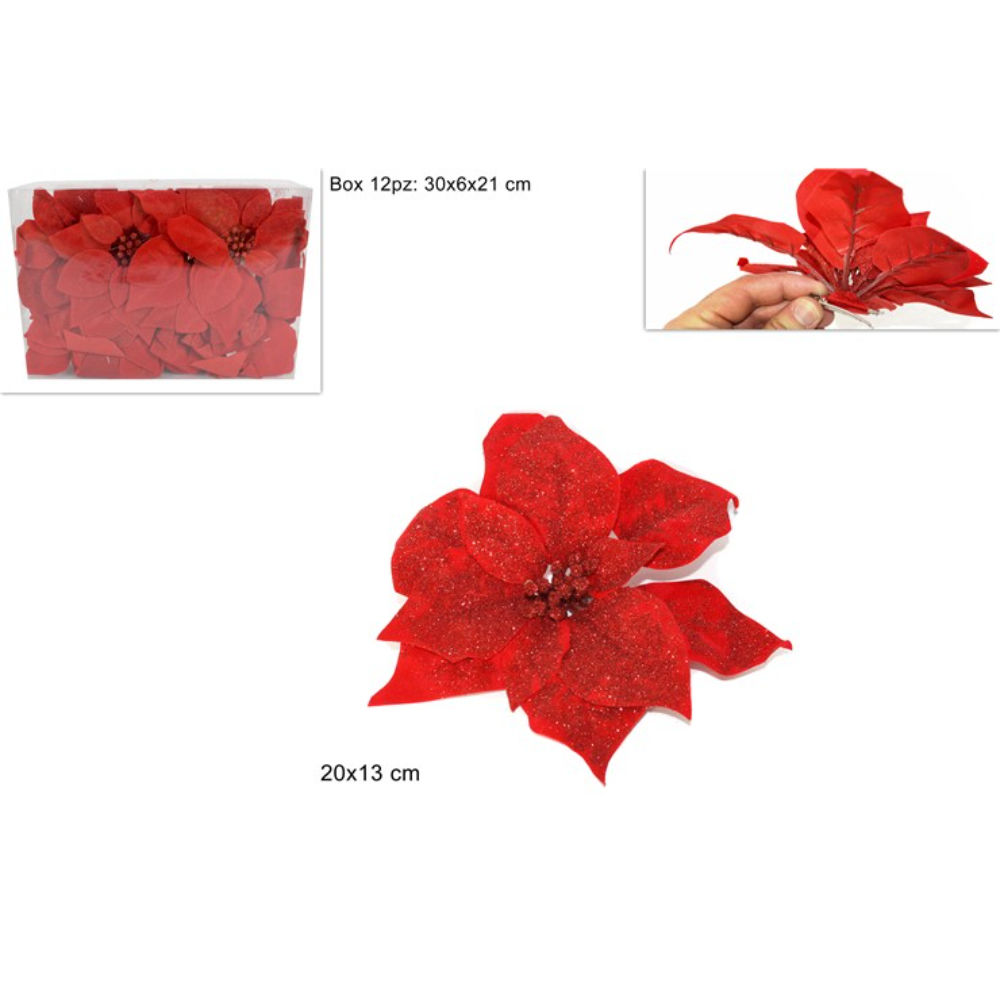 Poinsettia con Pinzetta 20cm - RossoDue Esse