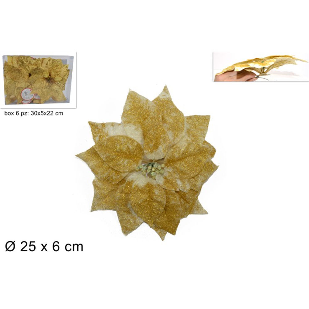 Poinsettia con Pinzetta 25cm - OroDue Esse