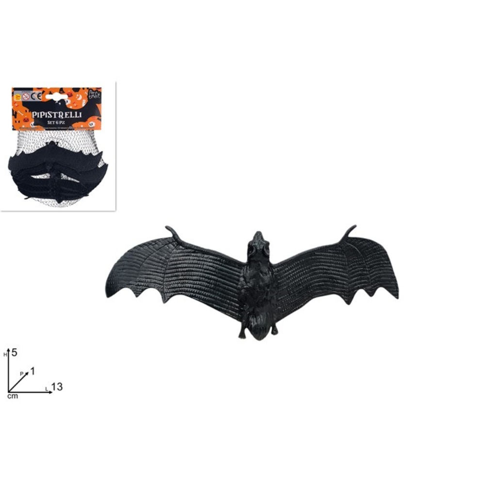 Set 6 Pipistrelli - Decorazione HalloweenDue Esse