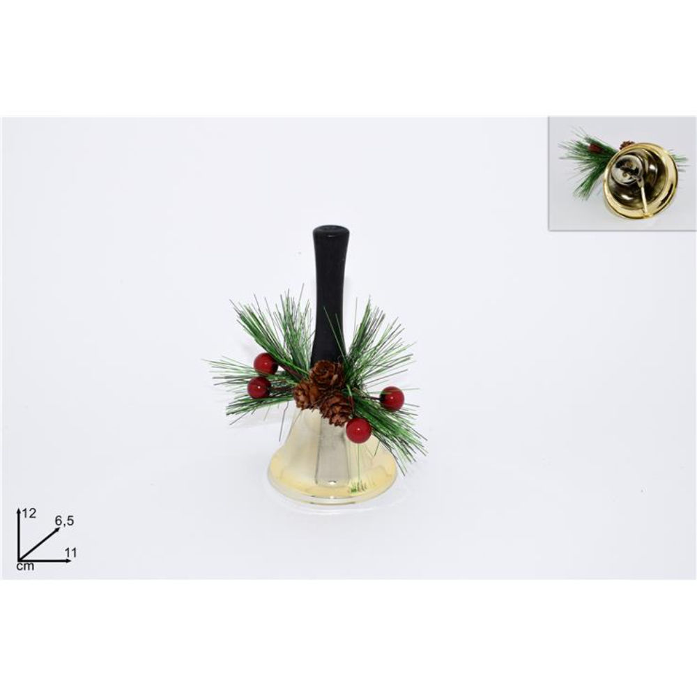 Campanello a Mano con Rametto NatalizioDue Esse