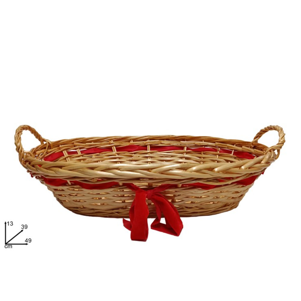 Cesta in Vimine Ovale con Ficco - 49x39cmDue Esse
