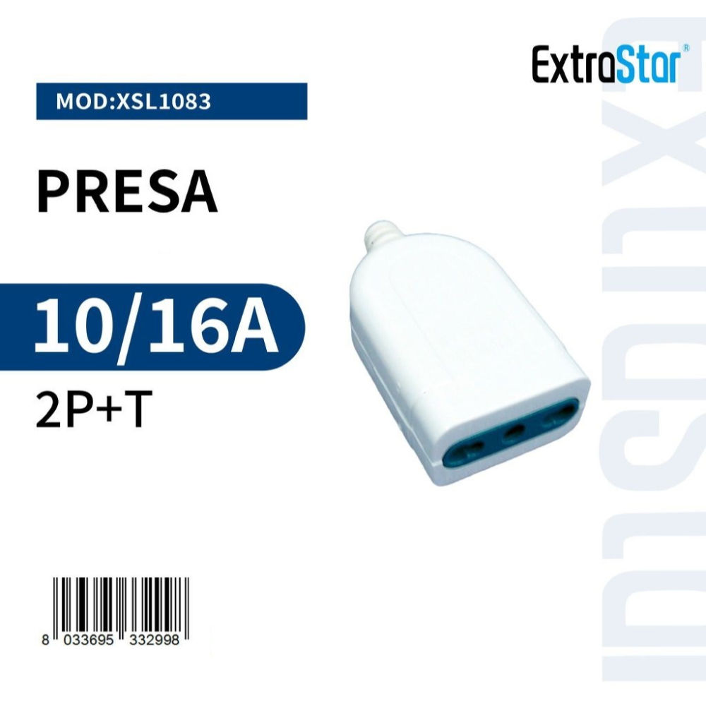 Presa Volante 2P+T 10/16A Bipasso - BiancoExtrastar