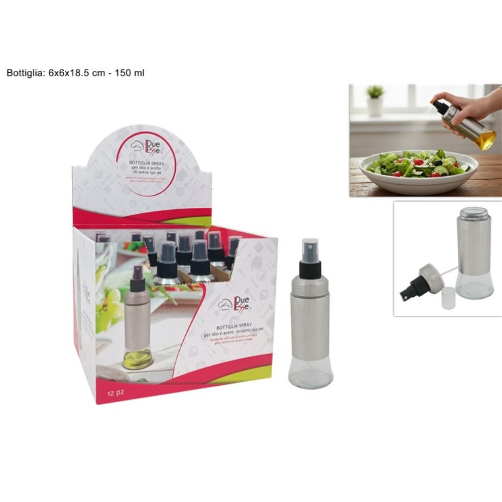 BOTTIGLIA VETRO/METALLO SPRAY 150ML IN DISPLAY (F. 0.69) 48LDue Esse