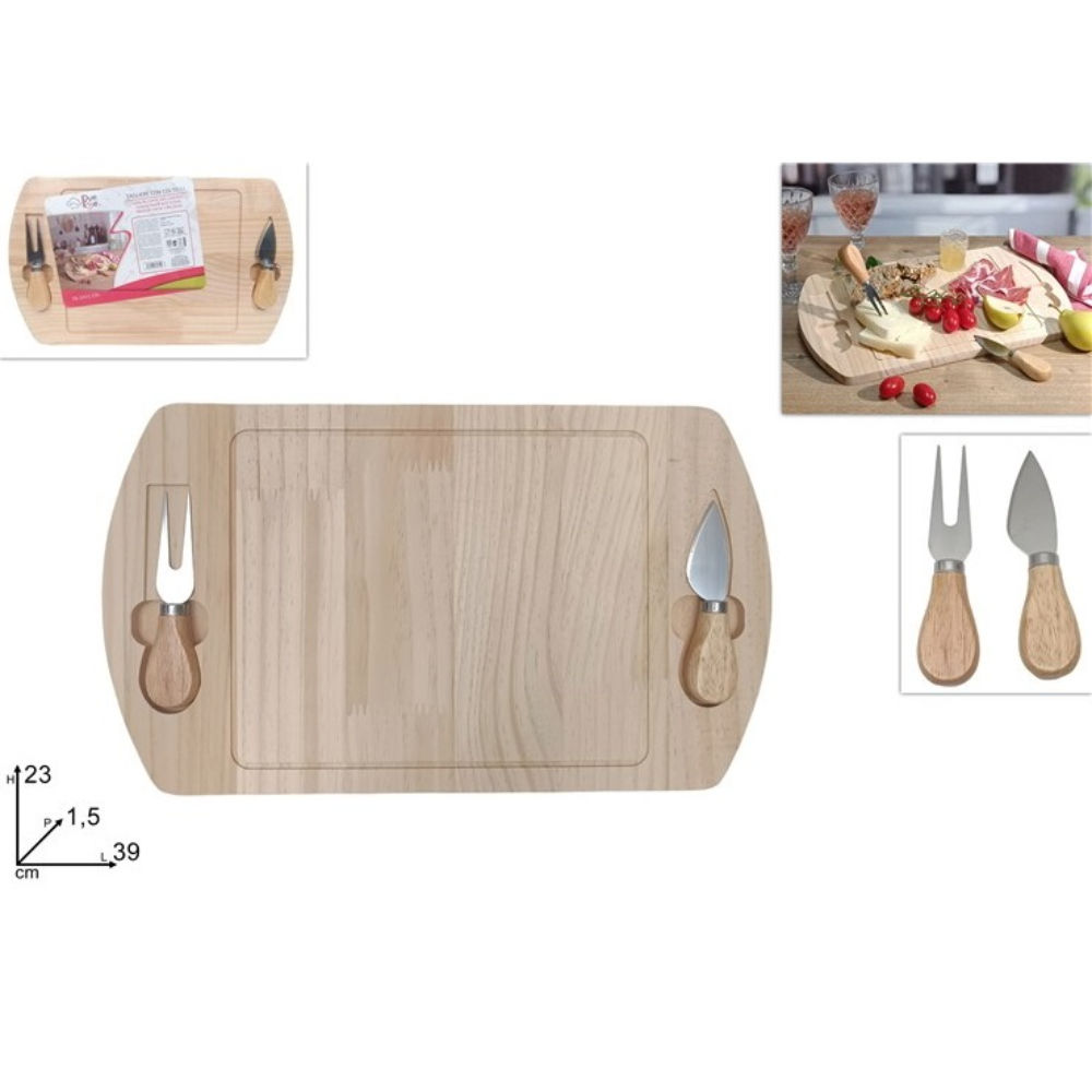TAGLIERE RETTANGOLARE + COLTELLI 39x23CMDue Esse