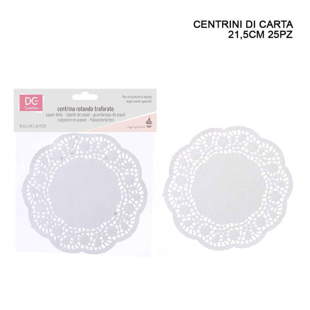 DC CASA CENTRINO CARTA TONDO 21,5CM 25PZ BIANCODc Casa