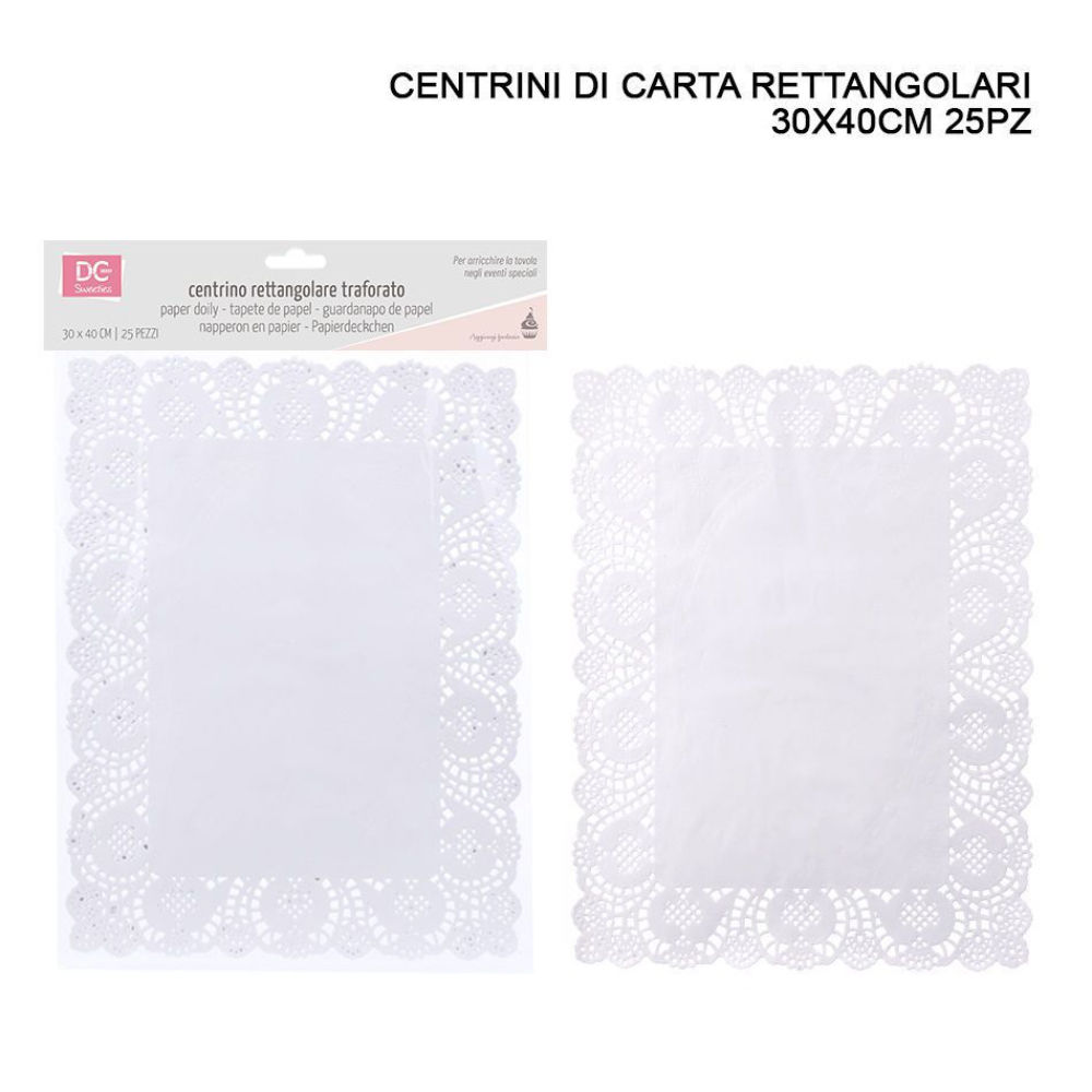 DC CASA CENTRINO CARTA RETT, 31X44CM 25PZ BIANCODc Casa