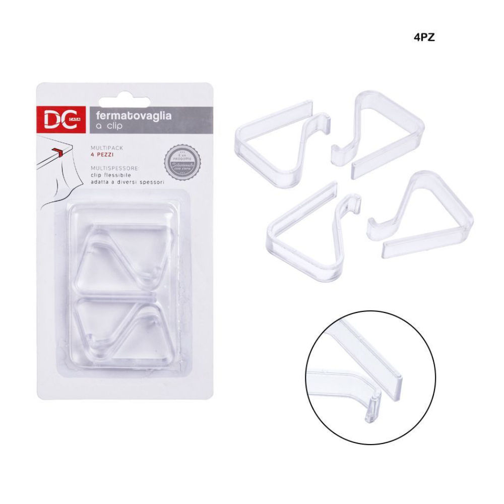 DC CASA FERMATOVAGLIA PLAST, TRASPARENTE 4X5CM 4PZDc Casa