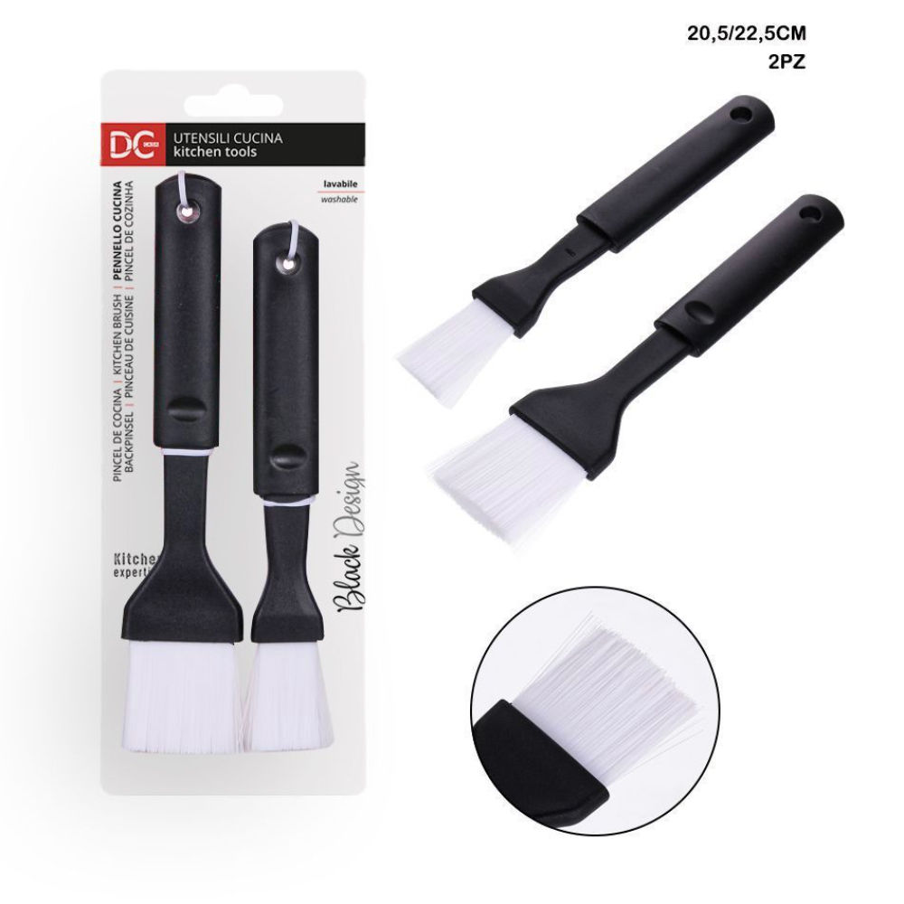 DC CASA L/BLACK PENNELLO ALIMENTI 2PZ 19,5/22,5CMDc Casa