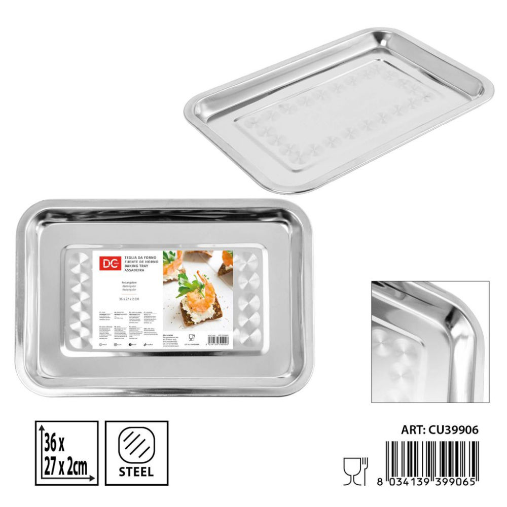 TEGLIA ACCIAIO RETTANG, 36X27X2CMDc Casa