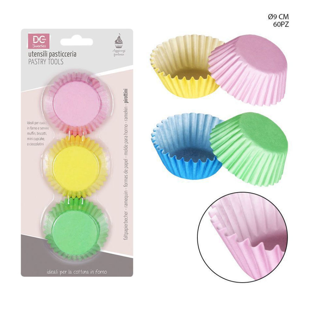 DC CASA PIROTTINO CARTA  9CM 60PZ PASTEL ASS,Dc Casa