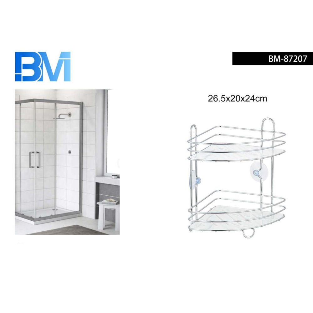 MENSOLA BAGNO 2 PIANI ANGOLARE A VENTOSABm