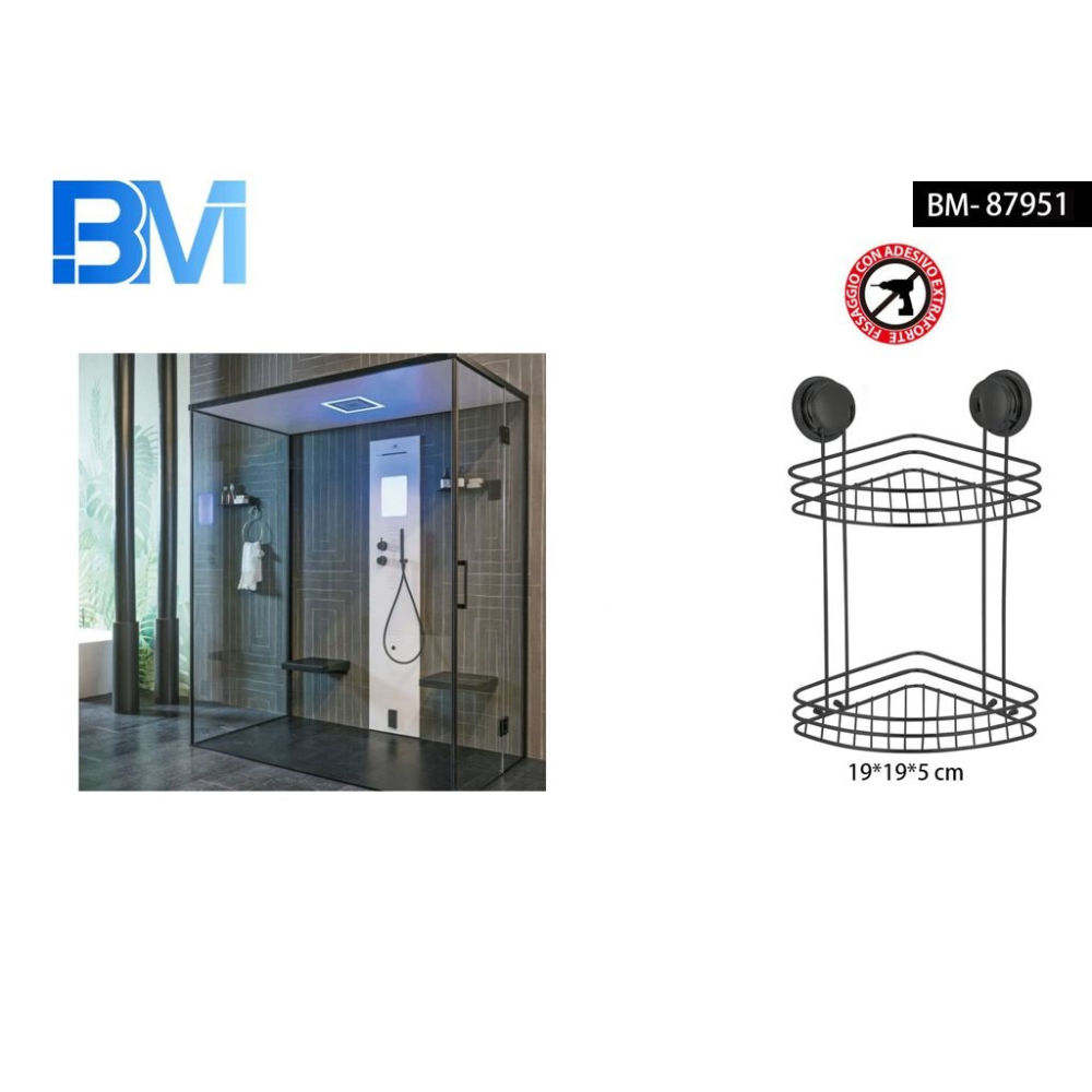 MENSOLA BAGNO 2 PIANI ANGOLARE A VENTOSABm