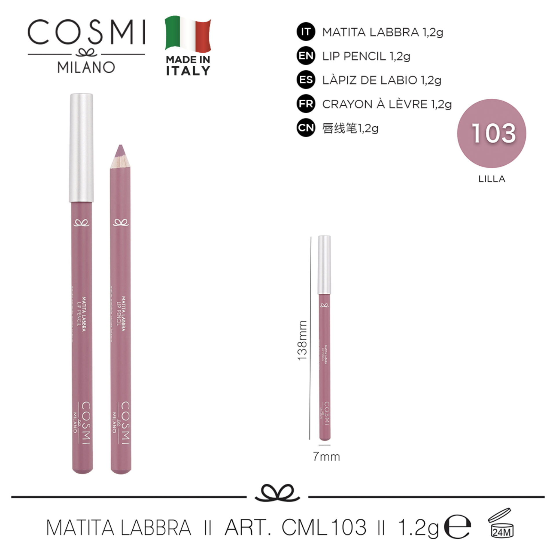 COSMI MILANO MATITA LABBRA N.103 LILLACosmi