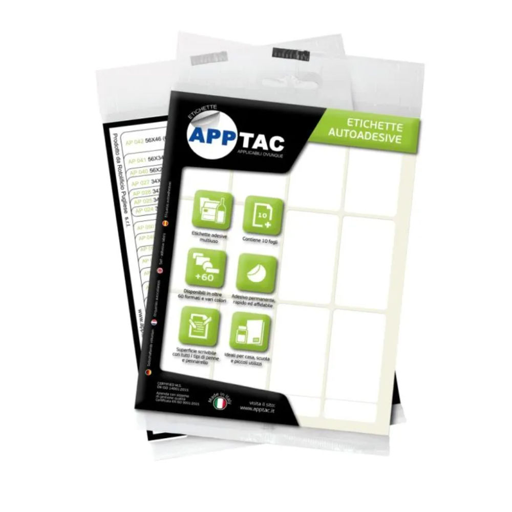 ETICHETTA AUTOADESIVA 46X27MM 10 FOGLIApptac