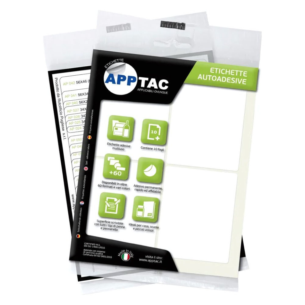 ETICHETTA AUTOADESIVA  70X56 10 FOGLIApptac