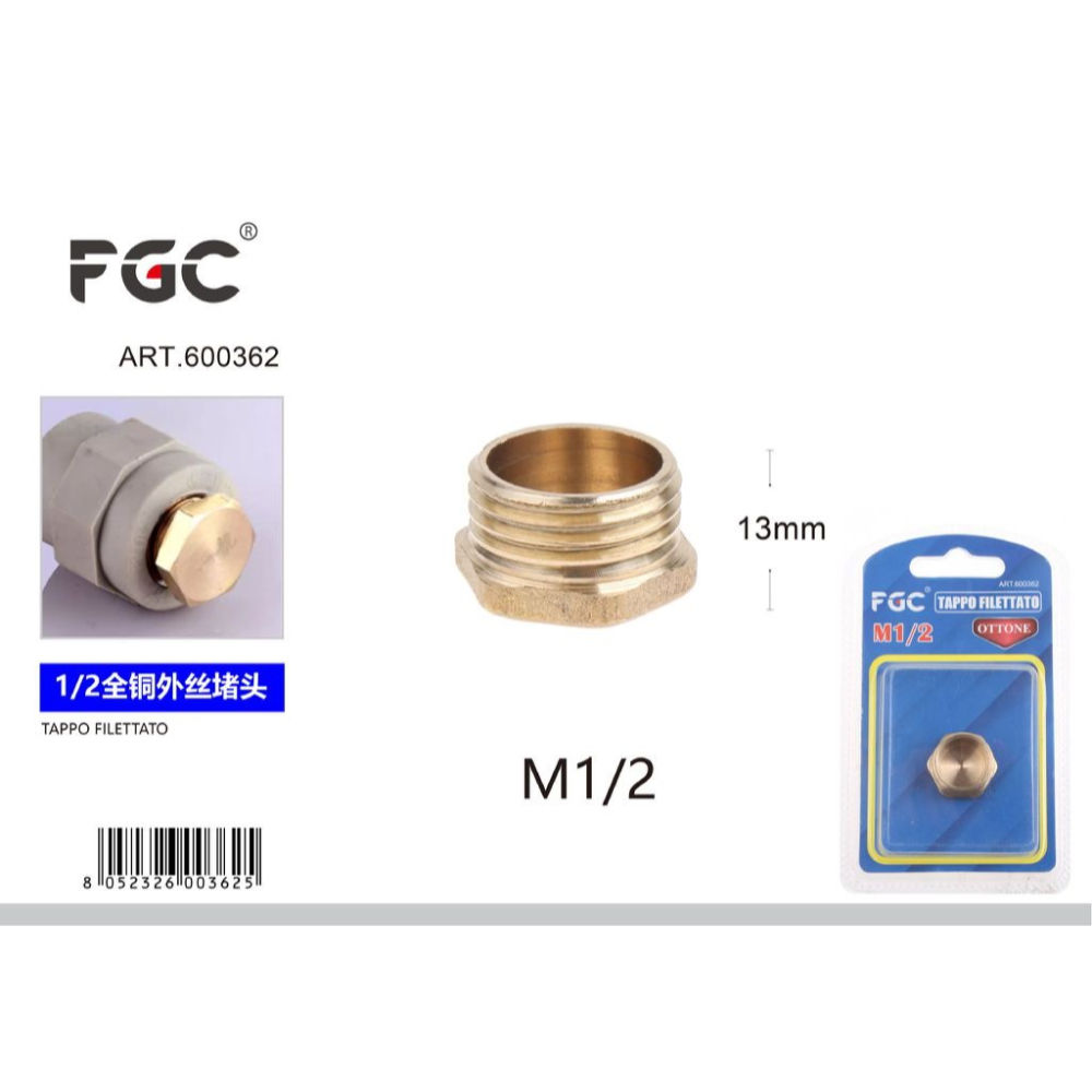 TAPPO FILETTATO M1/2Fgc