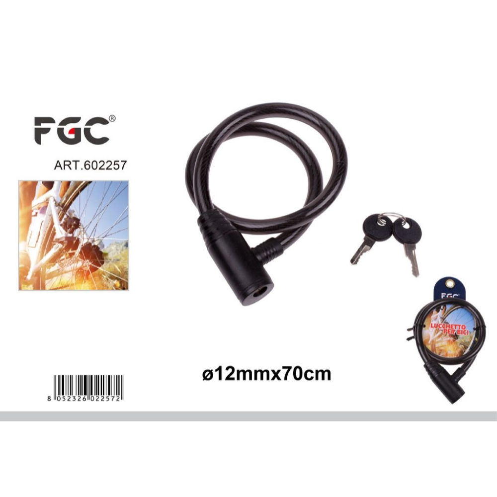 FGC - LUCCHETTO BICI CON CHIAVE - 12x700MMFgc