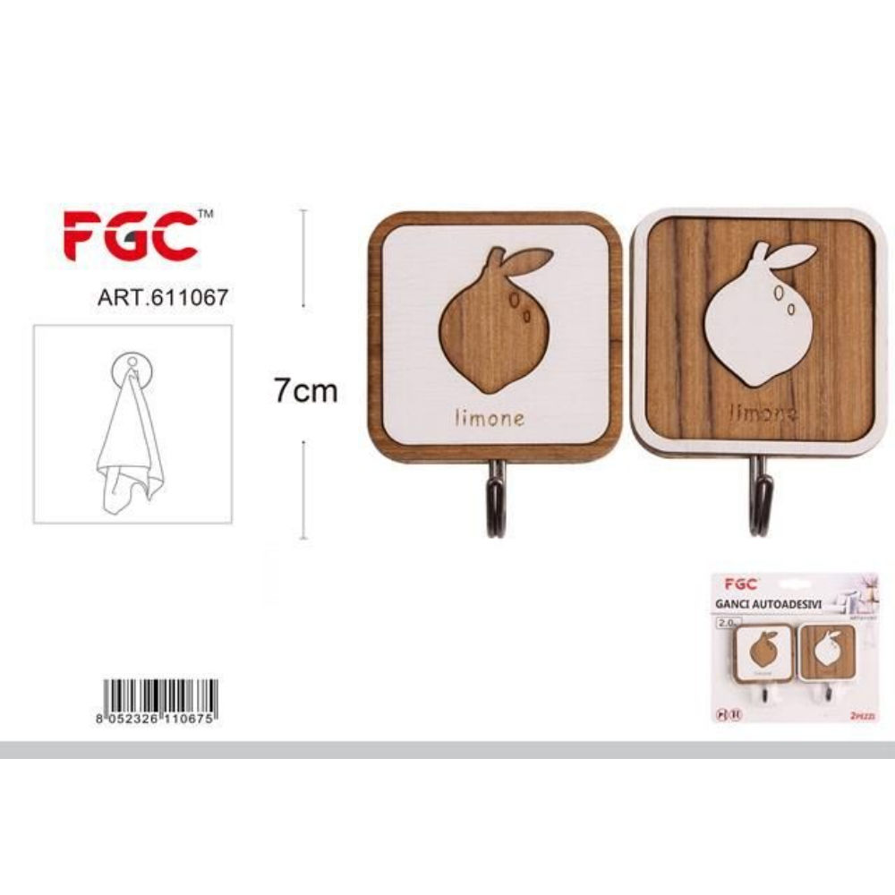 FGC Gancio Adesivo 7cm - Limone 2pzFgc