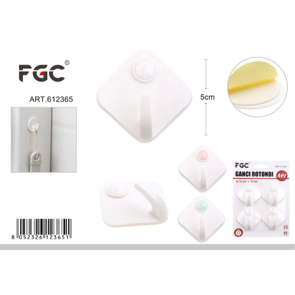 FGC Gancio Adesivo 5cm - Rombo 4pzFgc