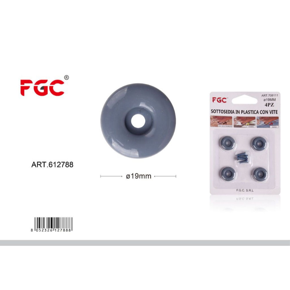 FGC Sottosedia con Vite Ø19mm - 4pzFgc