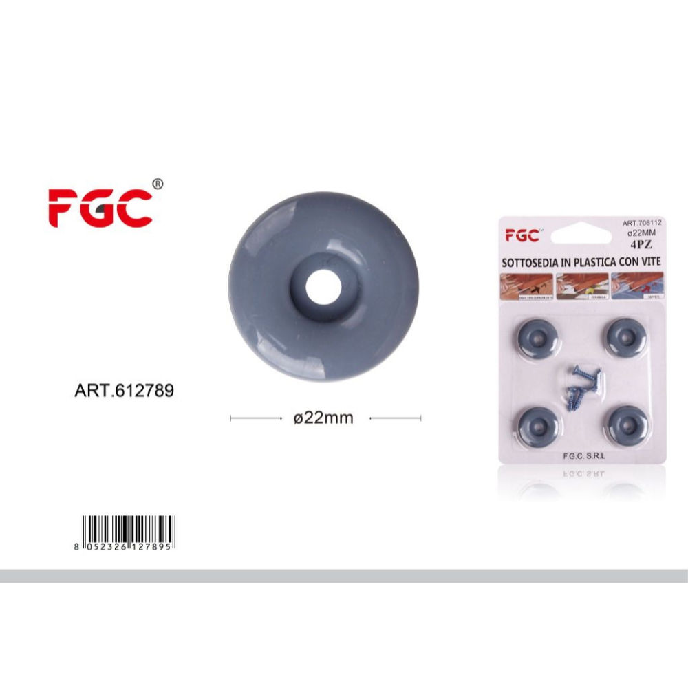 FGC Sottosedia con Vite Ø22mm - 4pzFgc
