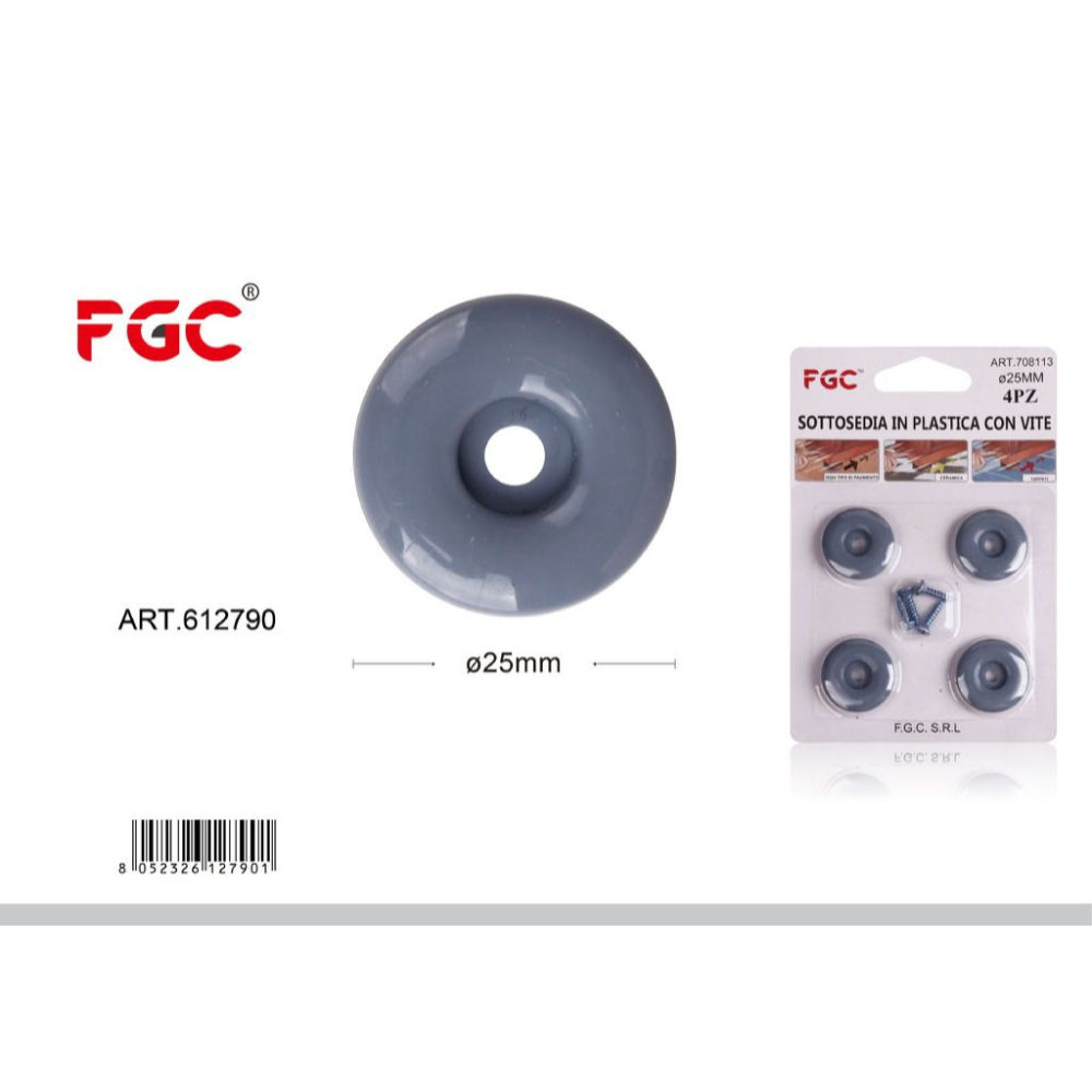 FGC Sottosedia con Vite Ø25mm - 4pzFgc